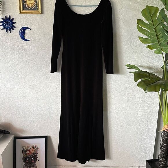 Night way collections size 8 black velvet Long Dress - Picture 1 of 7